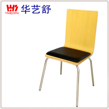 Chaises rembourrées en bois courbé pour hôtels, restaurants et cantines ; tabourets/chaises à pieds en acier inoxydable.